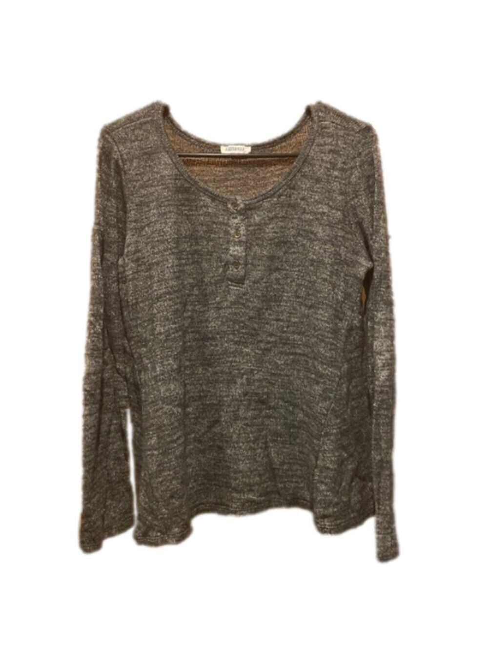 Gray Swoop Neck Sweater
